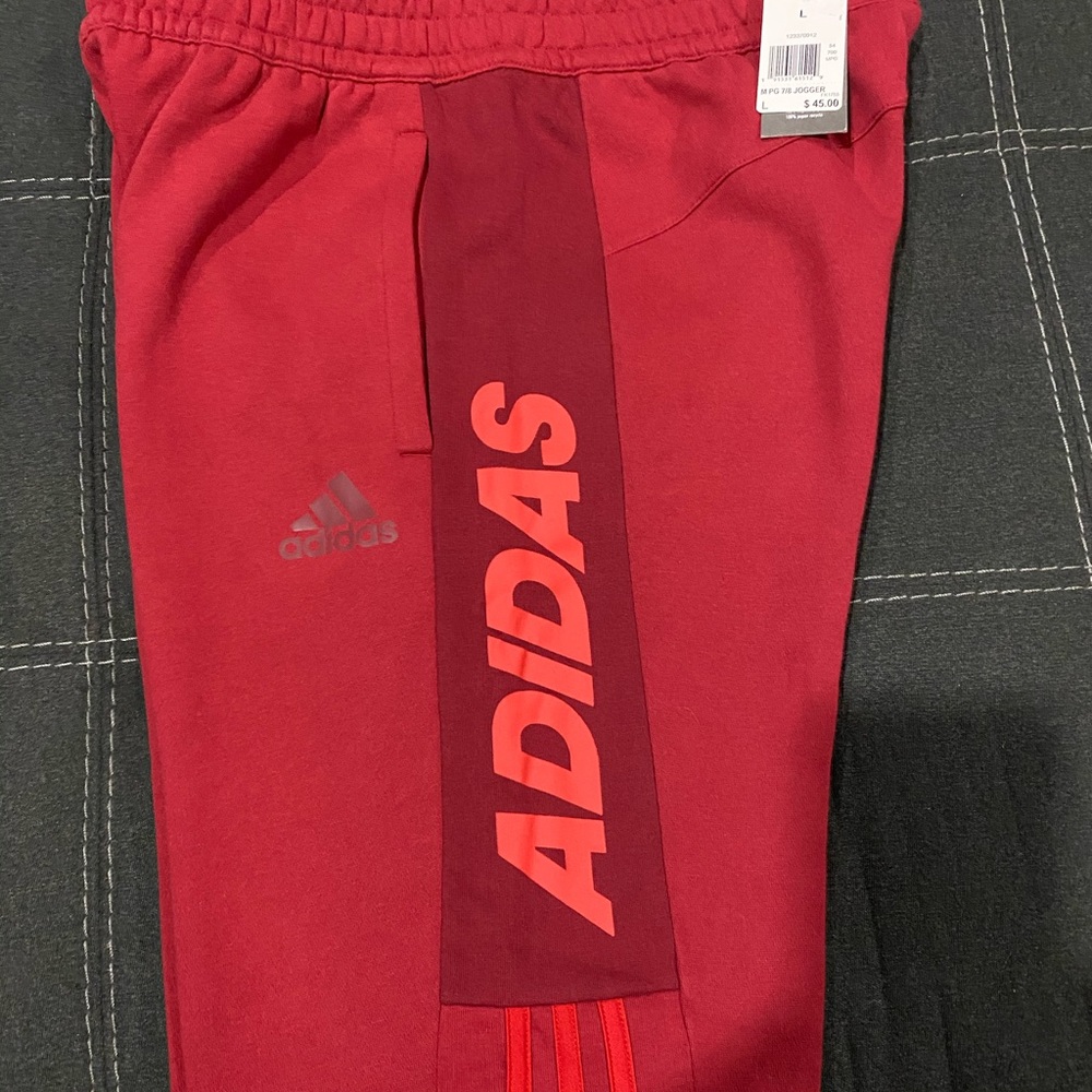 Men’s Adidas Red Sweat Pants